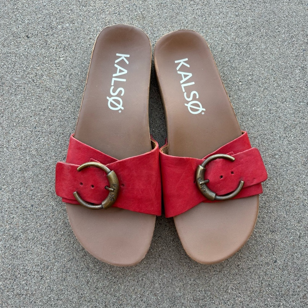 Kalso Earth Red Leather Sandals